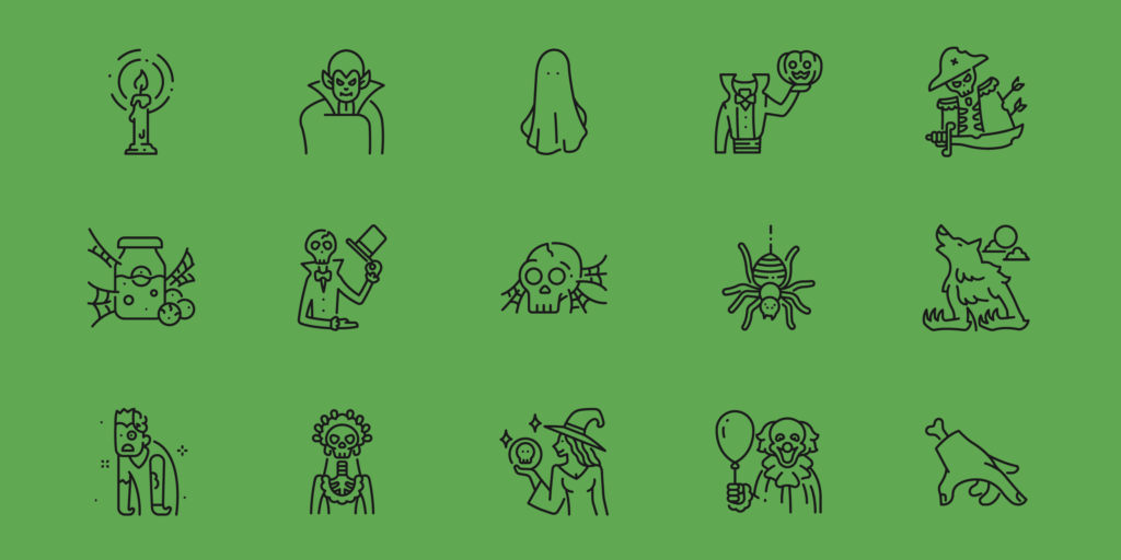 Collection of Halloween line icons to download for free on Noun Project