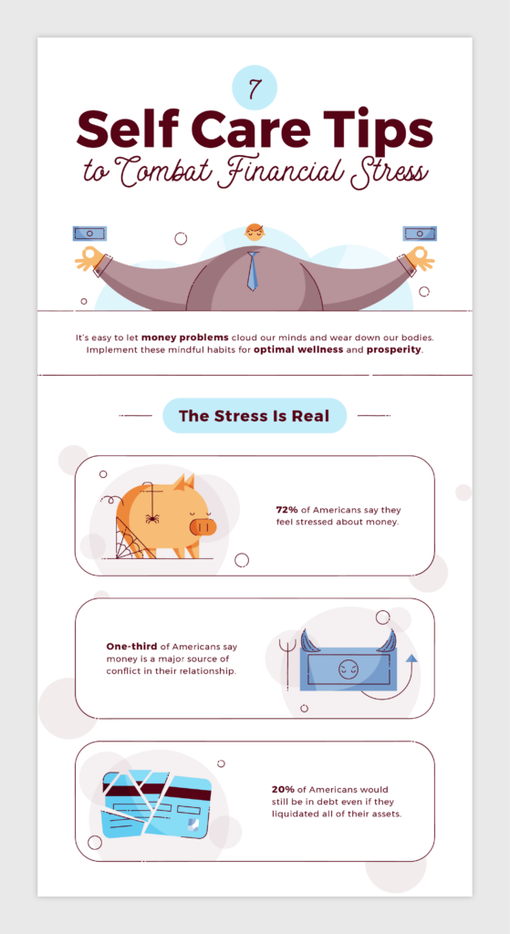 how to combat financial stress infographic