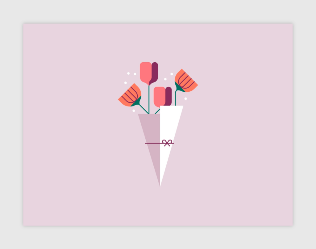 flat design style bouquet