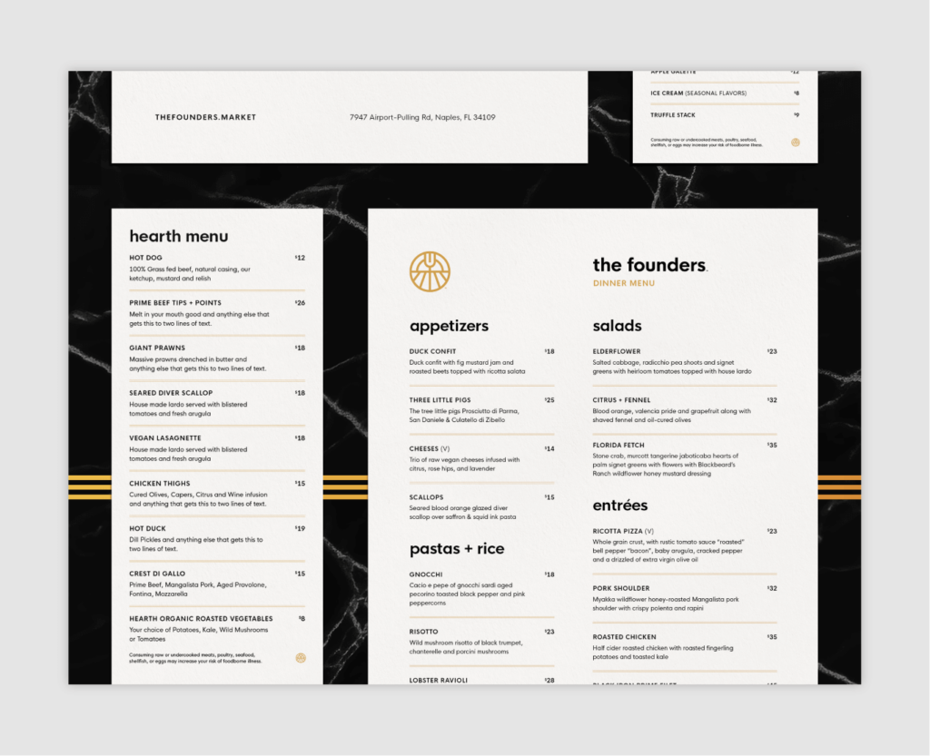 restaurant menu design ideas