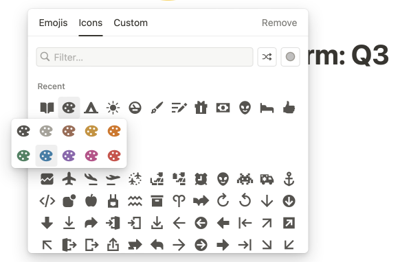 how to recolor icons in Notion 