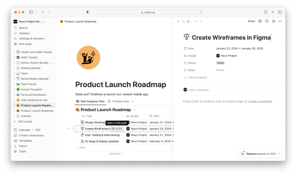 The best task management tool or to-do list app is Notion. You can use free Noun Project icons to design a visual to-do list and organize your tasks online