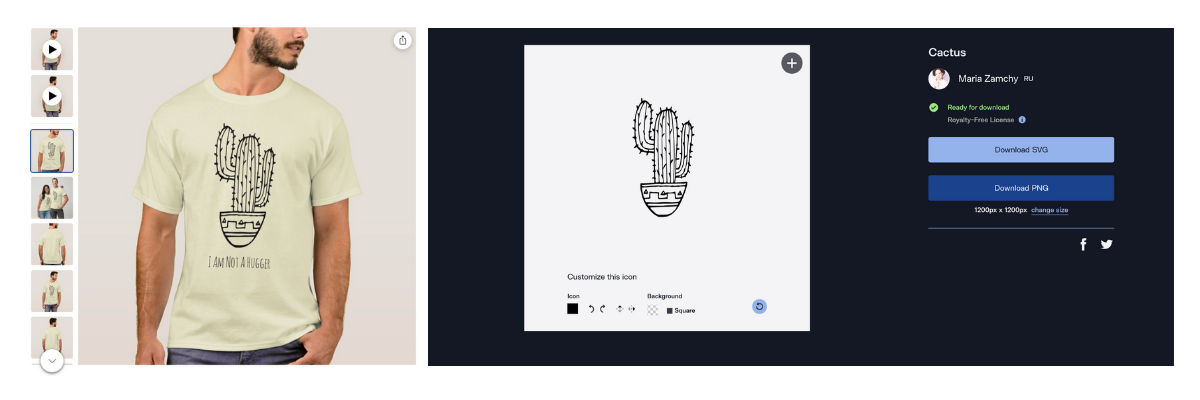 A print on demand t-shirt design created with a Noun Project Icon